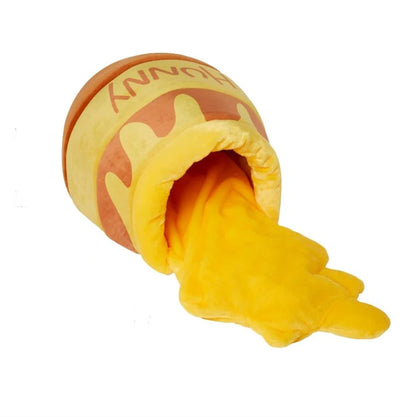 Tarro de Miel amarillo, vista de producto sobre fondo blanco